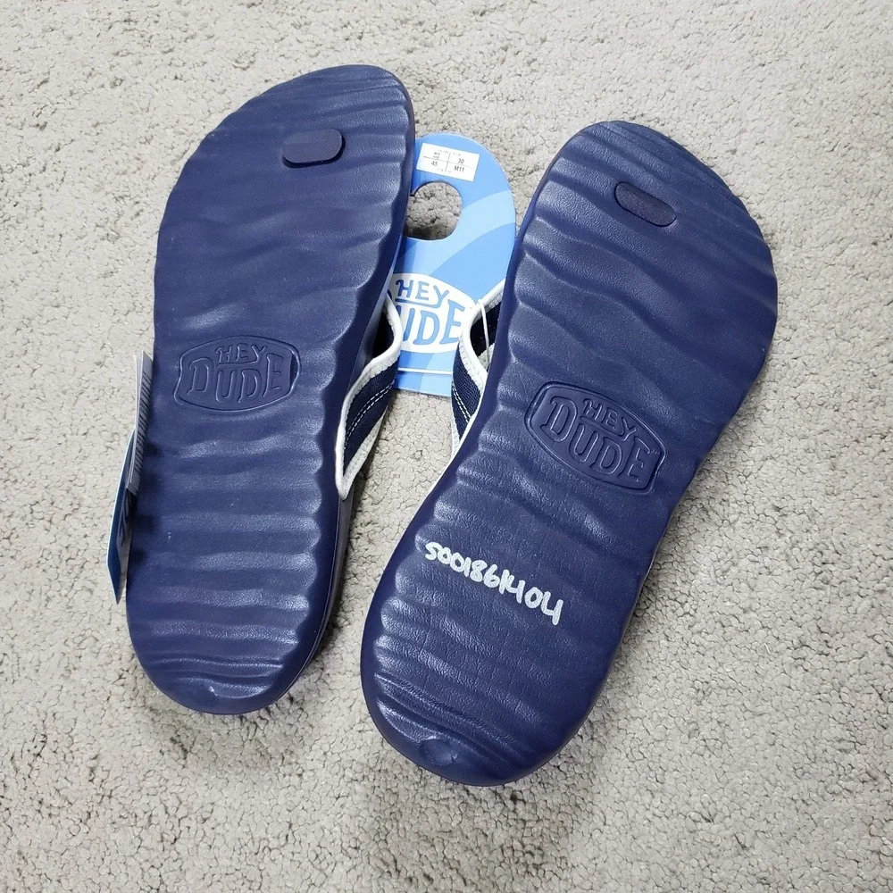 Hey Dude Myers Flip Flop Sport Mode Navy Speckle Men Size 12 Slides Sandals